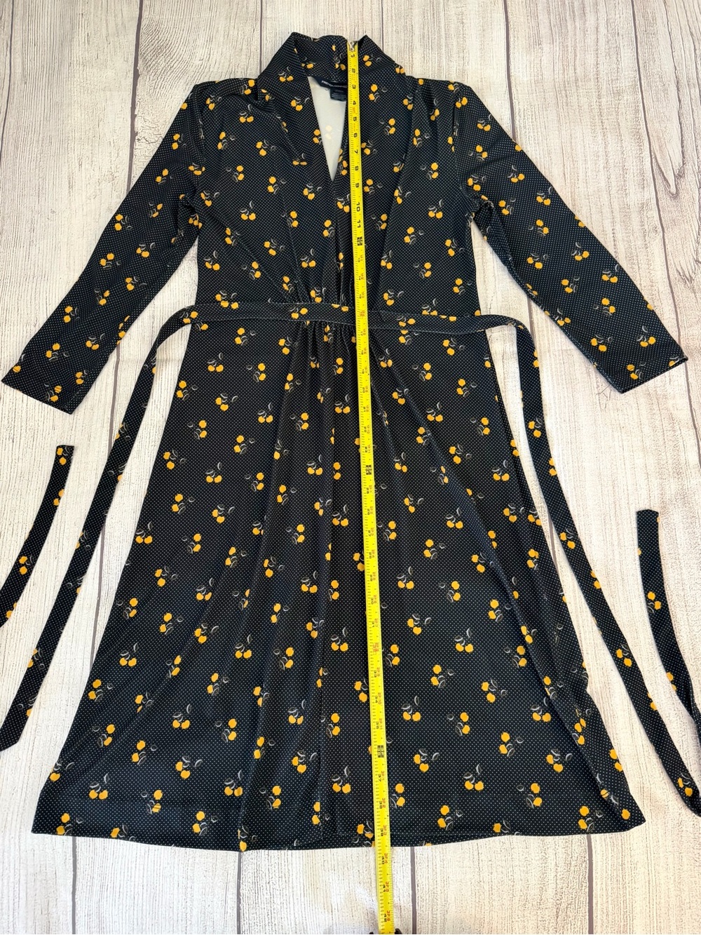 FRENCH CONNECTION Women’s Aventine Navy Dotted Fit & Flare Dress Lemons Size 2 - Picture 5 of 9
